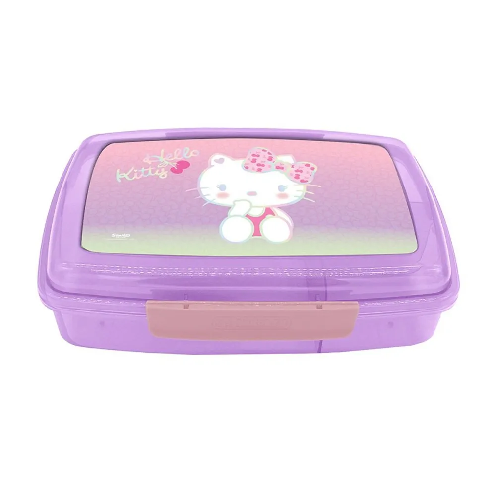 קופסת אוכל מחולקת 2קליפסים הלו קיטי