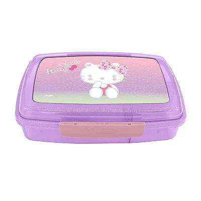 קופסת אוכל מחולקת 2קליפסים הלו קיטי