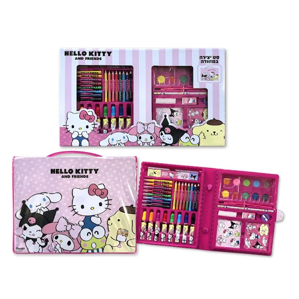 סט צבעים במזוודה הלו קיטי וחברים