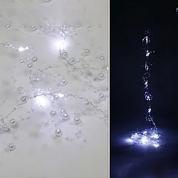 גירלנדה חרוזים לבן 15L תאורת לד 15L