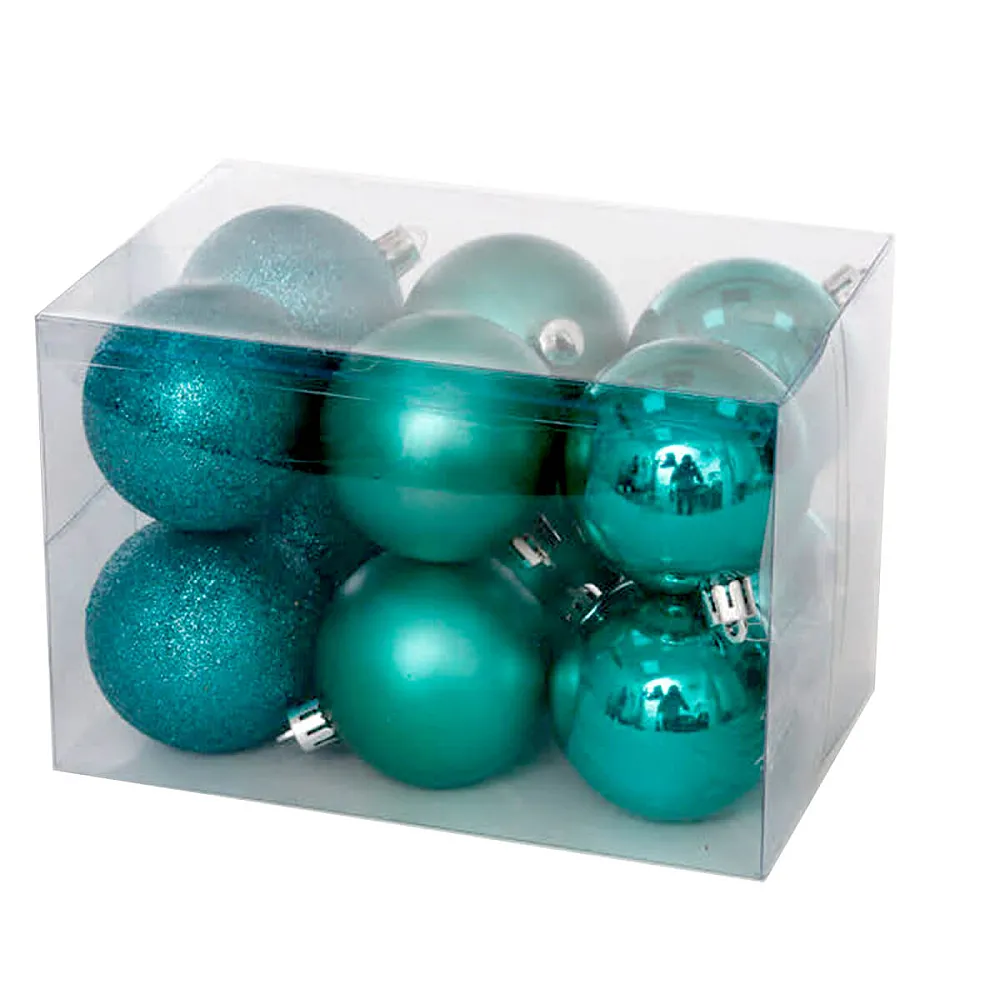 12 כדורים יוקרתיים לעץ אשוח במבחר צבעים 6 סמ 