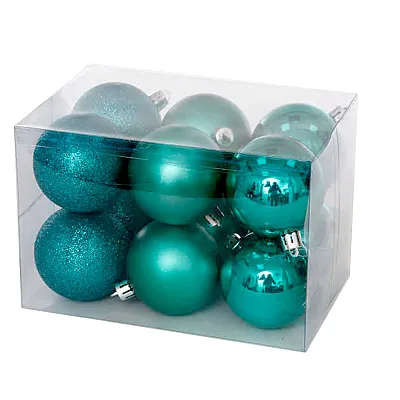 12 כדורים יוקרתיים לעץ אשוח במבחר צבעים 6 סמ