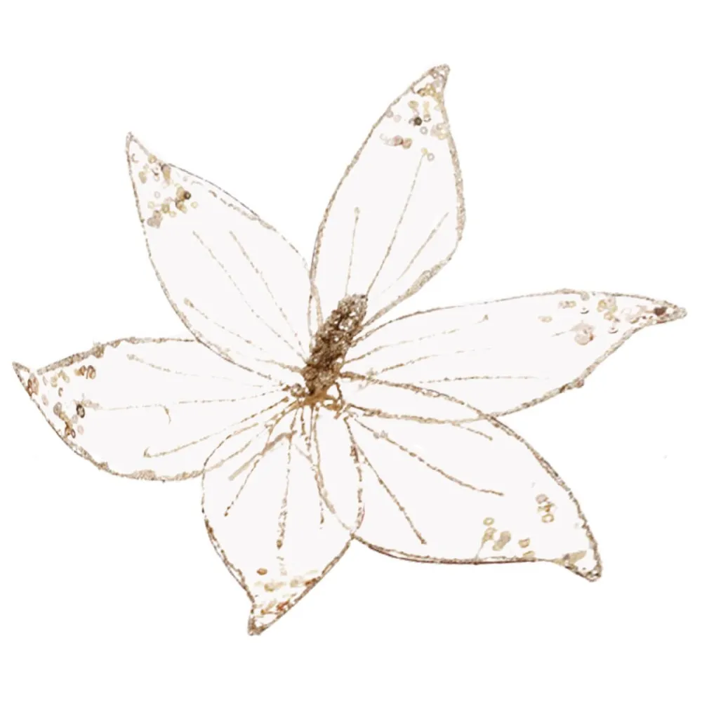 סיכת פרח מסאטן זהב 30 ס"מ