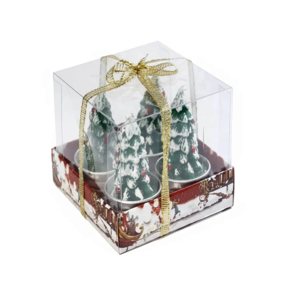 4 נרות עץ אשוח (4x5 ס"מ)