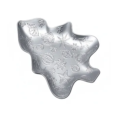 מגש בצורת עץ אשוח מלמין (29X22X3 ס"מ) בצבע כסף