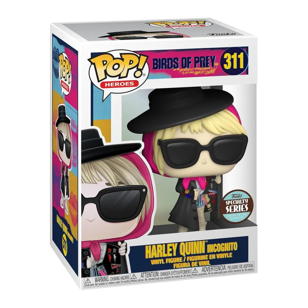 בובת פופ אקסקלוסיבי הארלי קווין בחליפה שחורה