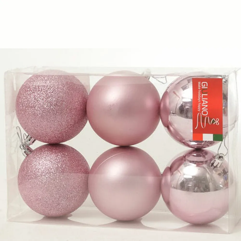 סט 6 כדורים יוקרתיים לעץ אשוח במבחר צבעים 8 סמ