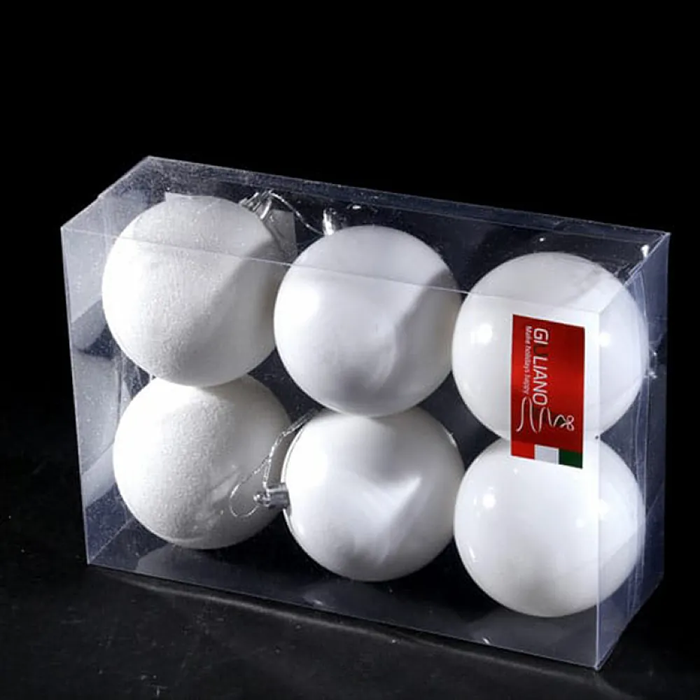 סט 6 כדורים יוקרתיים לעץ אשוח במבחר צבעים 8 סמ