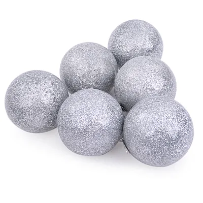 כדורים בצבע כסף לעץ אשוח 6 סמ