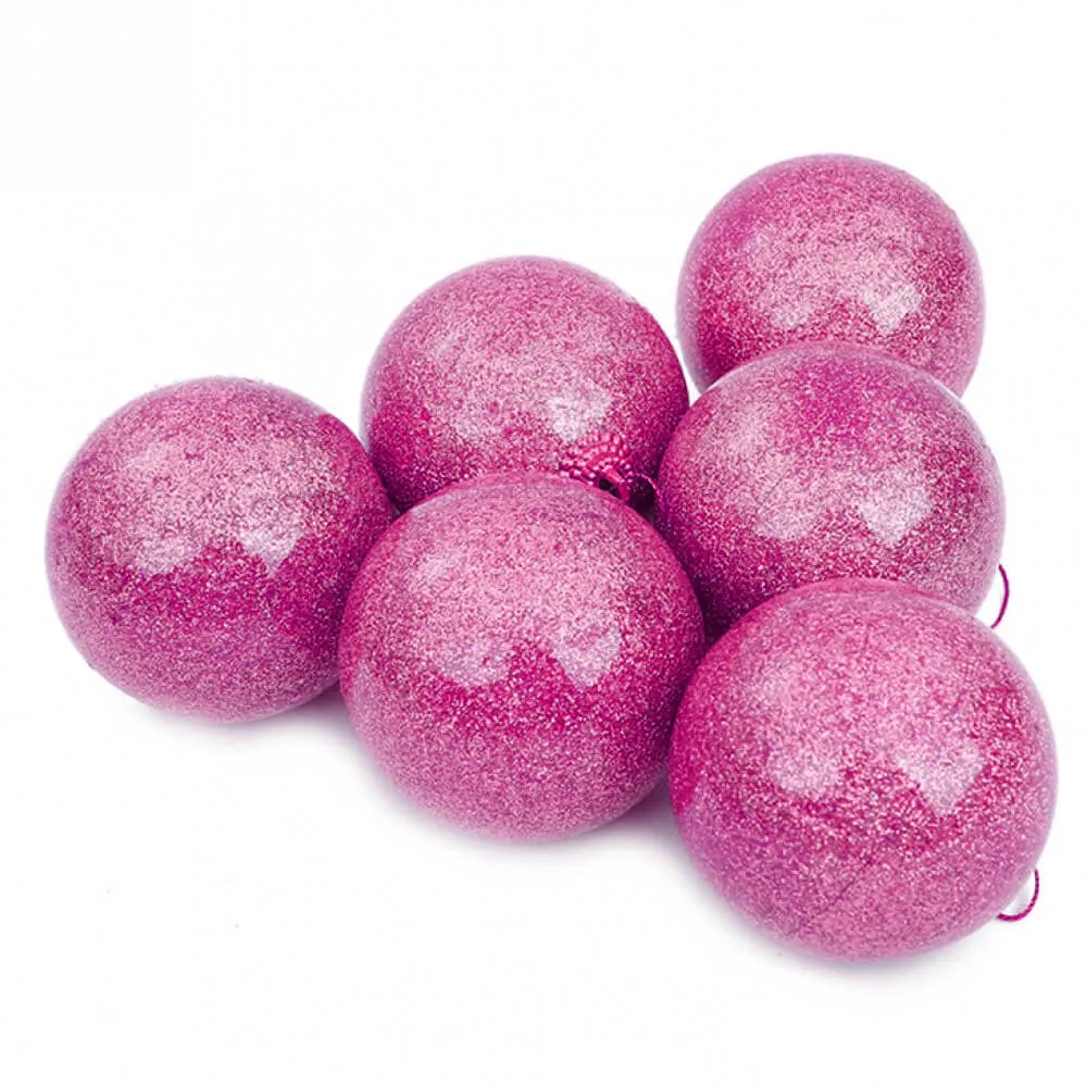 כדורים בצבע פוקסיה לעץ אשוח 6 סמ