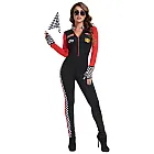 תחפושת אוברול נהגת מרוצים שחור אדום