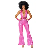 תחפושת אוברול דיסקו ורוד