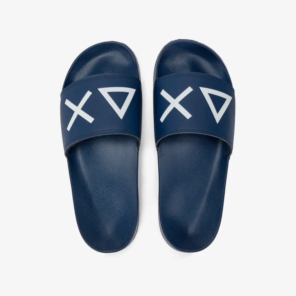 נעליים לגבר SUN68 SLIPPERS LOGO NAVY BLUE