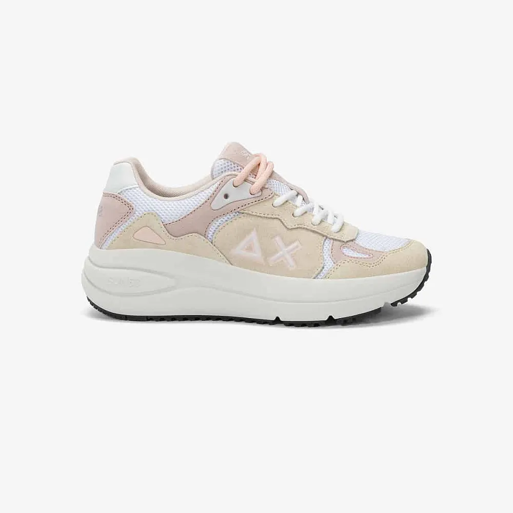 נעלי סניקרס לאישה SUN68 VENUS SUEDE OFF WHITE