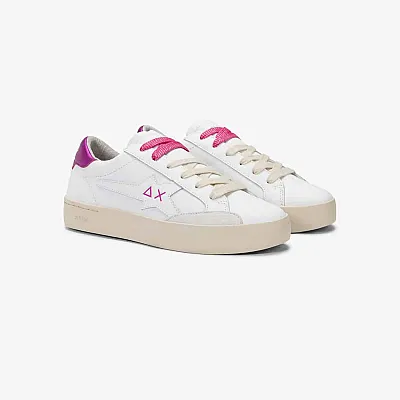 KATY LEATHER WHITE/FUXIA