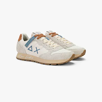 נעלי סניקרס לגבר SUN68 TOM VINTAGE OFF WHITE