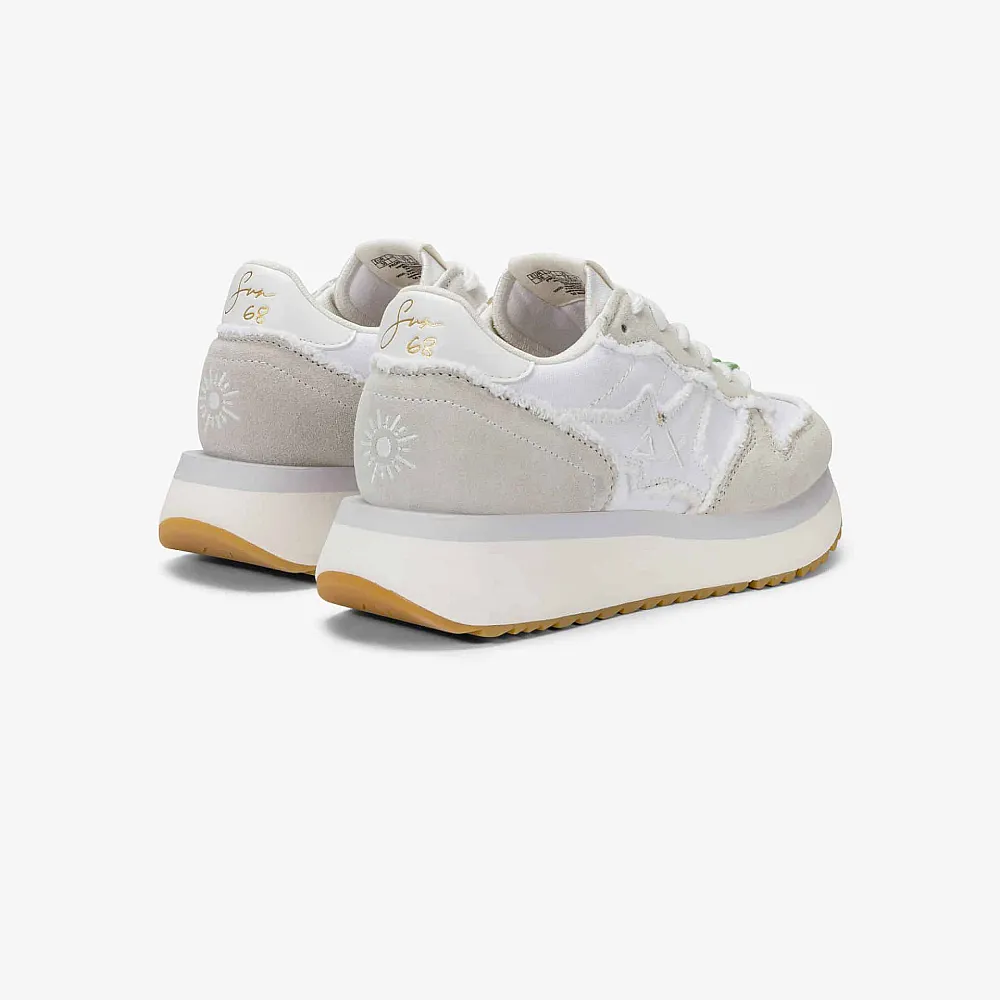 נעלי סניקרס לאישה SUN68 BIG STARGIRL CANVAS- WHITE
