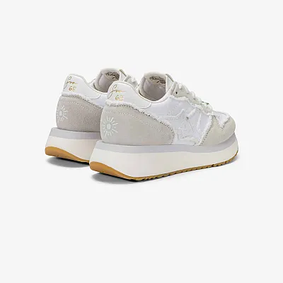 נעלי סניקרס לאישה SUN68 BIG STARGIRL CANVAS- WHITE