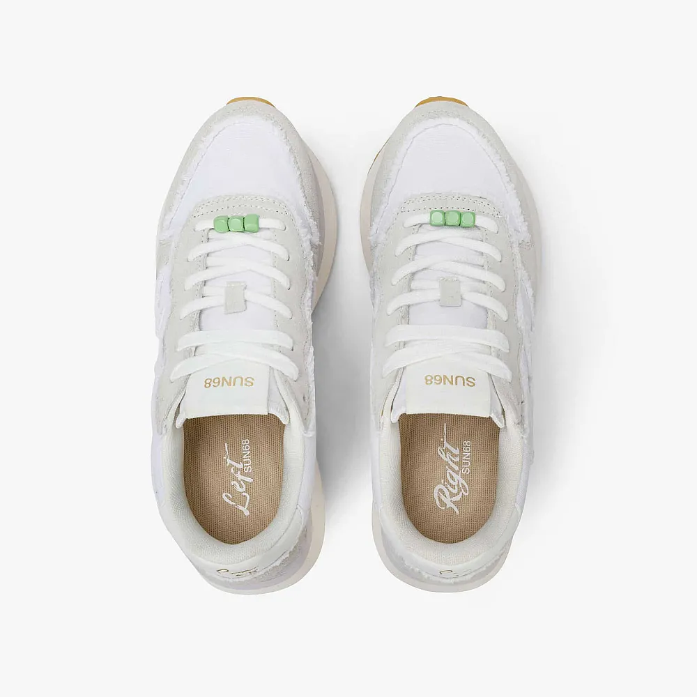 נעלי סניקרס לאישה SUN68 BIG STARGIRL CANVAS- WHITE