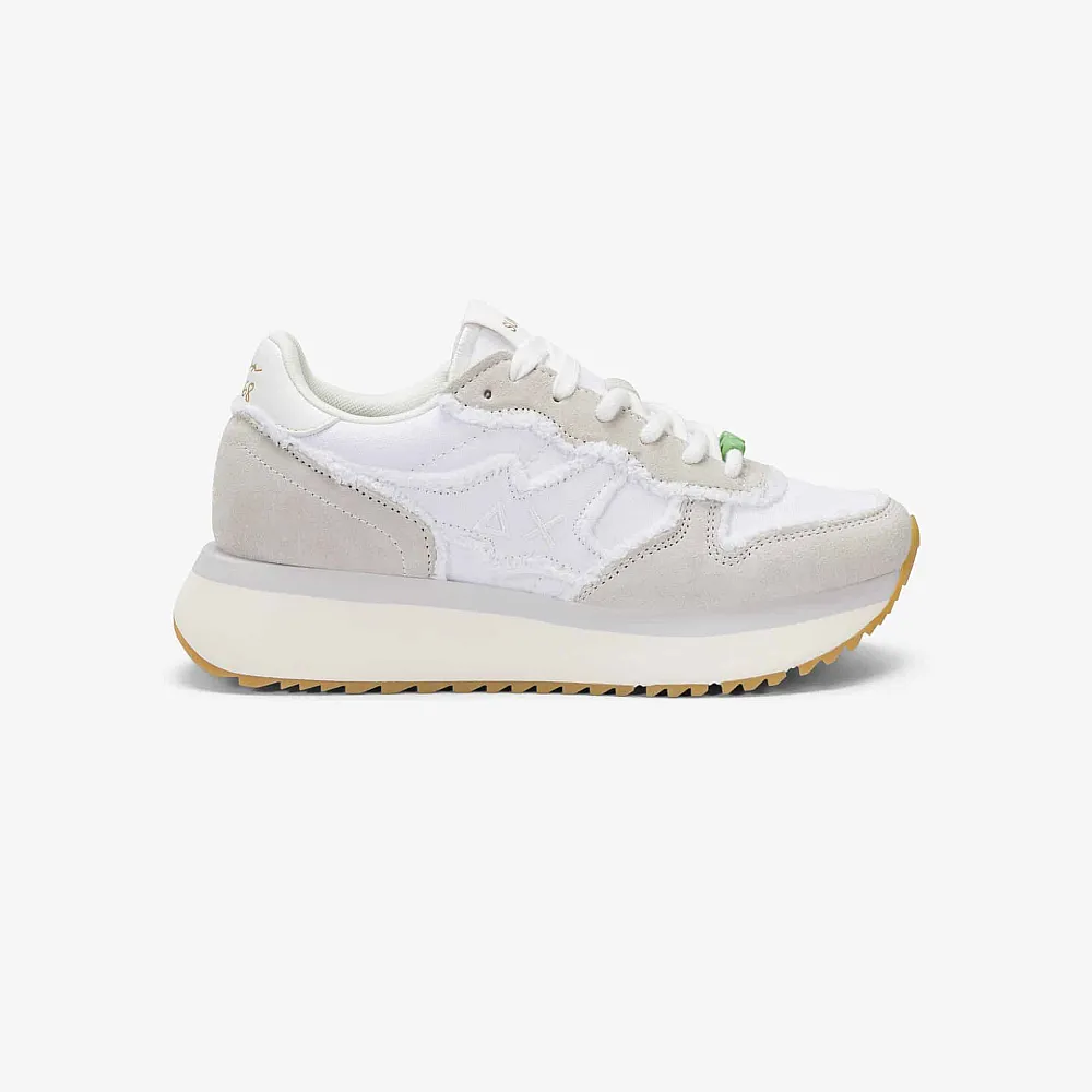 נעלי סניקרס לאישה SUN68 BIG STARGIRL CANVAS- WHITE