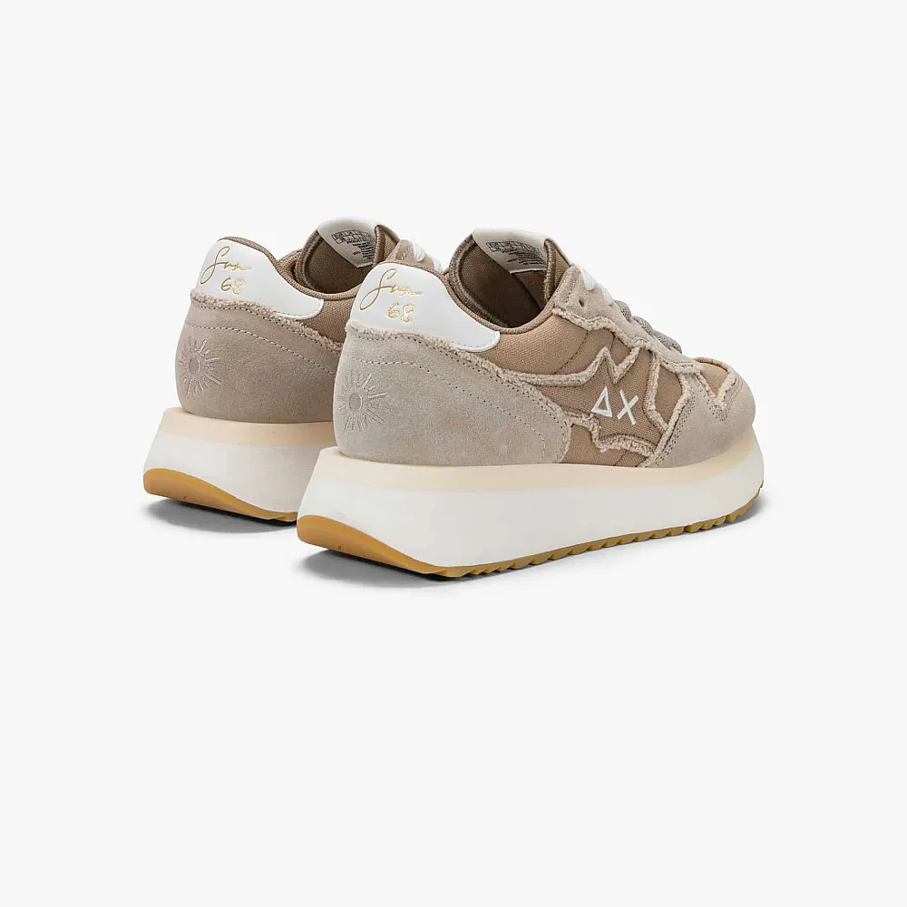 נעלי סניקרס לאישה SUN68 BIG STARGIRL CANVAS- STONE GREY
