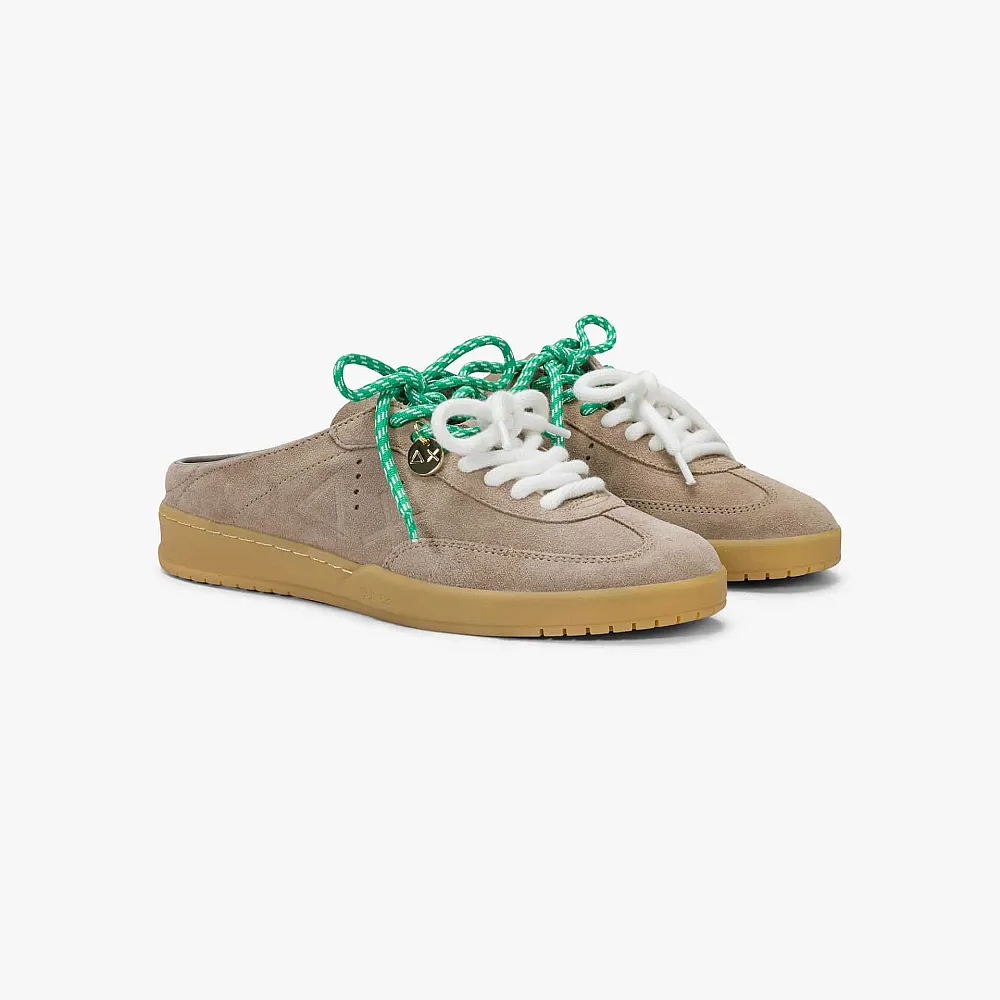 נעליים לאישה SUN68 CALIFORNIA SUN SUEDE SABOT- STONE GREY