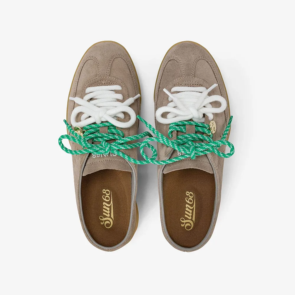 נעליים לאישה SUN68 CALIFORNIA SUN SUEDE SABOT- STONE GREY