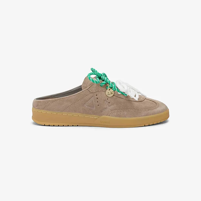 נעליים לאישה SUN68 CALIFORNIA SUN SUEDE SABOT- STONE GREY