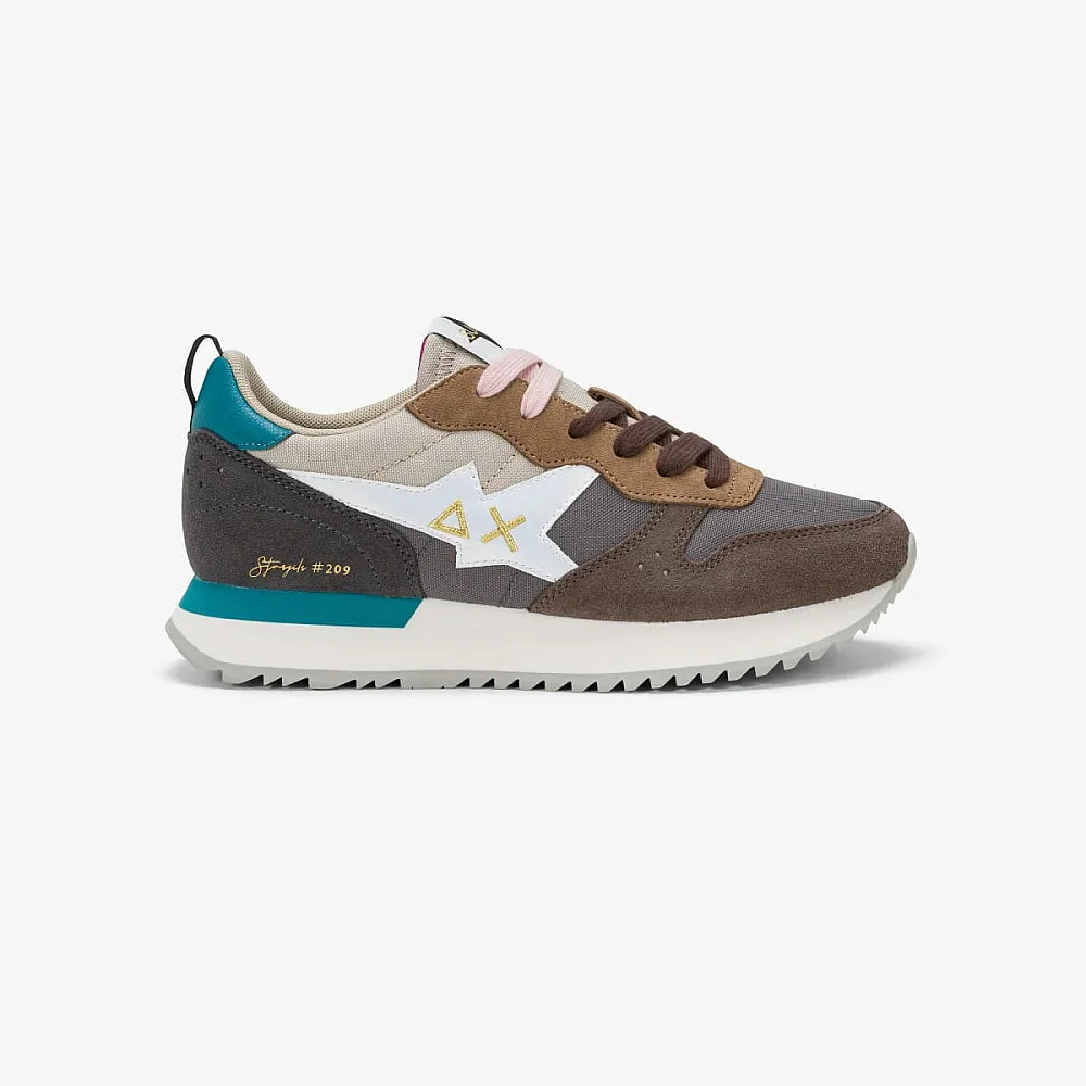 נעלי סניקרס לאישה SUN68 STARGIRL MULTICOLOR - Light Gray