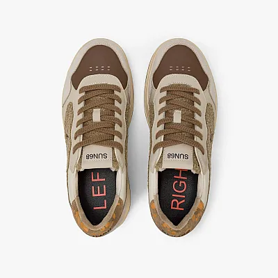 נעלי סניקרס לגבר SUN68 BIG BASKET EVO- Brown