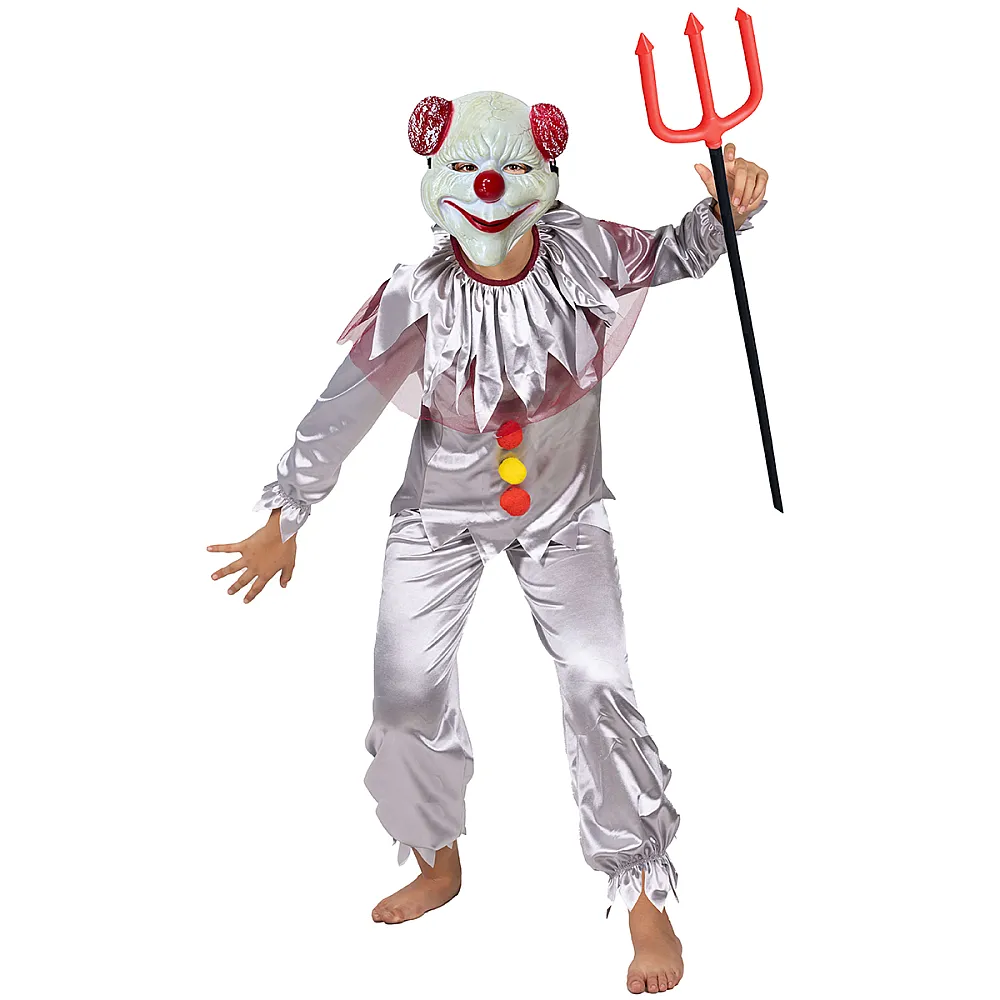 תחפושת ליצן הדמדומים אפור מפחיד לנוער