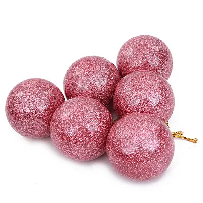 כדורים בצבע ורוד לעץ אשוח 6 סמ