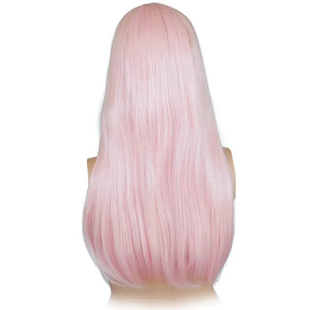 פאה ארוכה ורוד פסטל