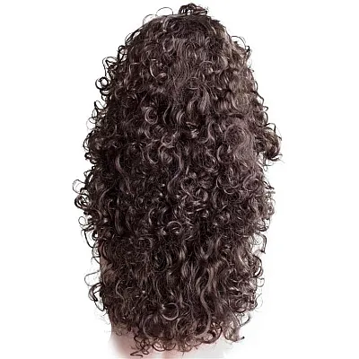 פאת תלתלים ללא פוני בצבע חום