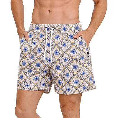 בגד ים קצר בהדפס גאומטרי