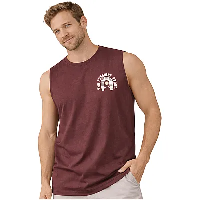 גופיית גבר בורדו Sunshine Store עם הדפס אחורי