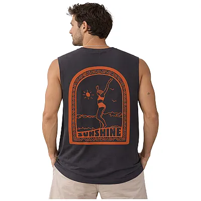 גופיית גבר אפורה Sunshine עם הדפס כתום