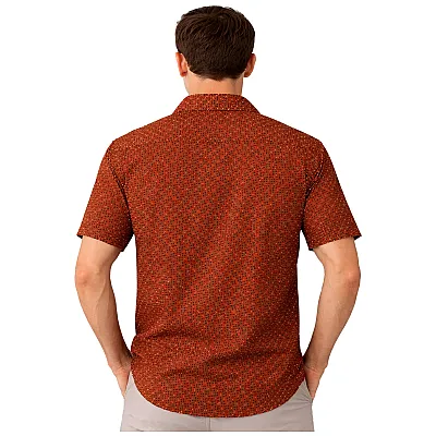 חולצה מכופתרת קיץ בגוון טרקוטה