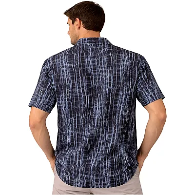 חולצה מכופתרת קיץ בהדפס טאי דאי כהה