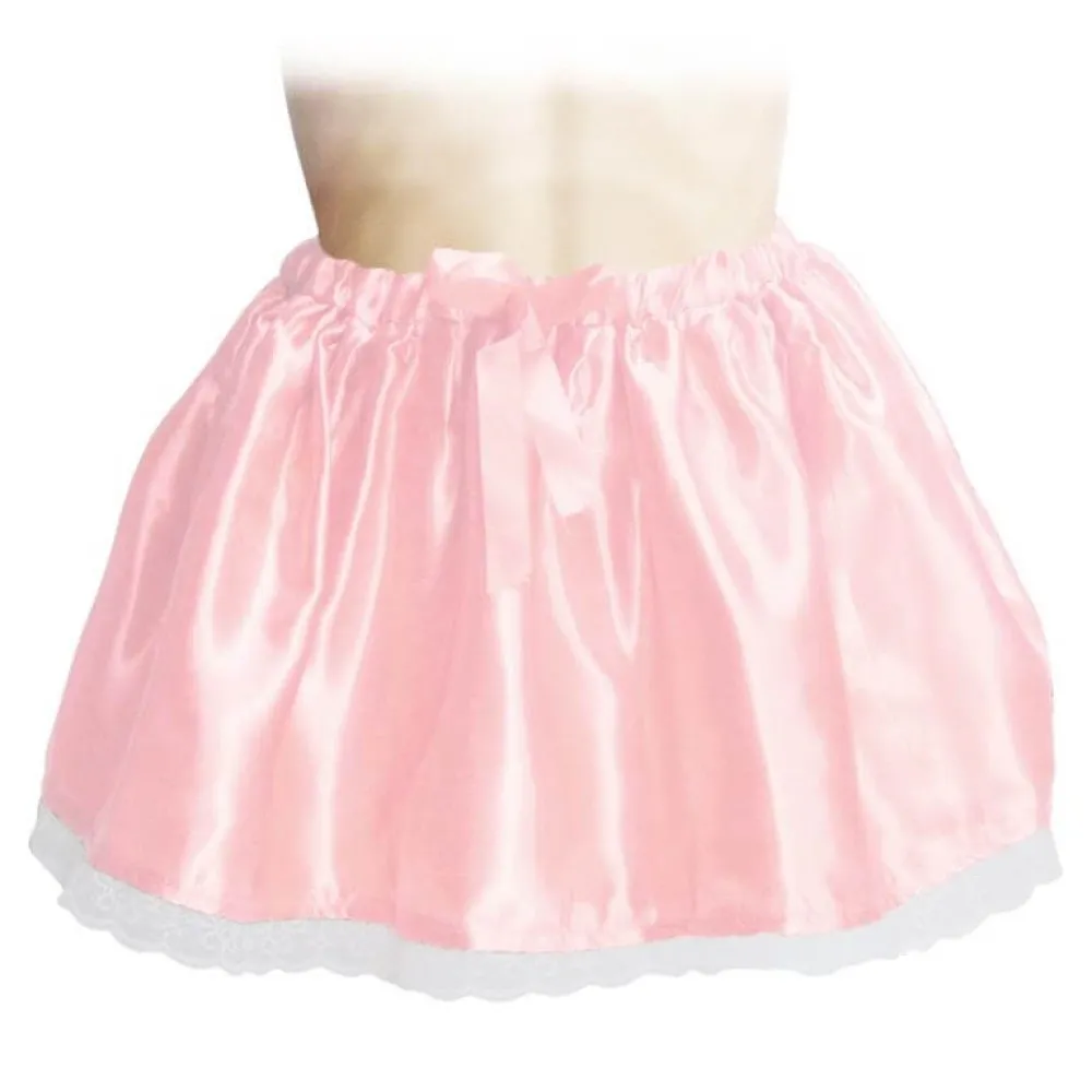 חצאית סאטן ורודה