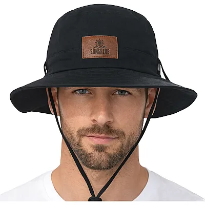 כובע רחב שוליים בצבע שחור