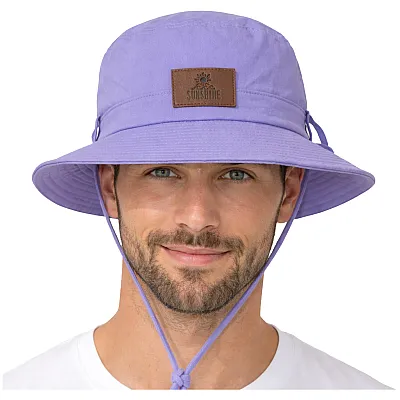 כובע רחב שוליים בצבע סגול