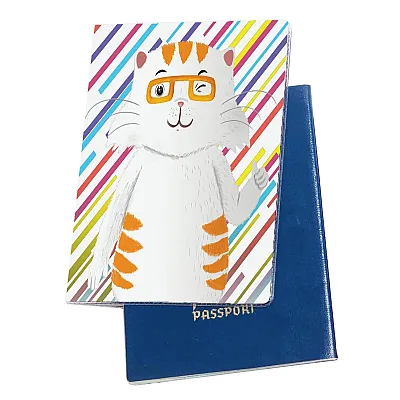 כיסוי לדרכון - כראמל פסים צבעוניים