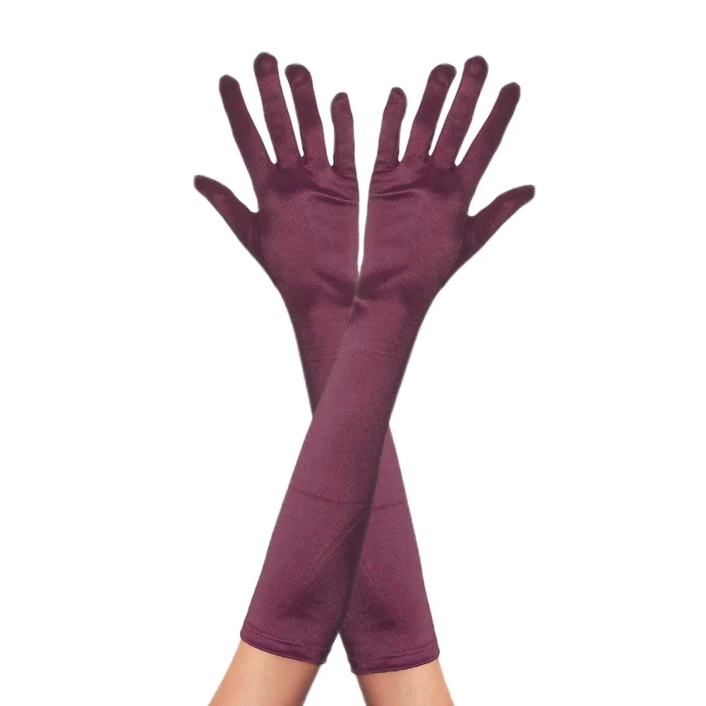 כפפות סאטן בצבע פוקסיה