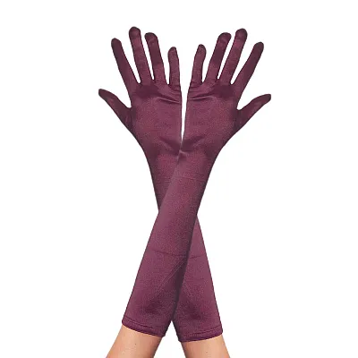 כפפות סאטן בצבע פוקסיה