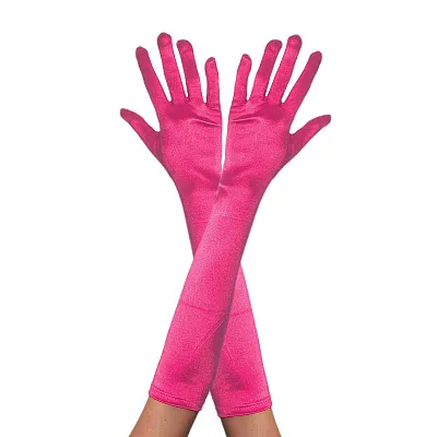 כפפות סאטן בצבע ורוד פוקסיה