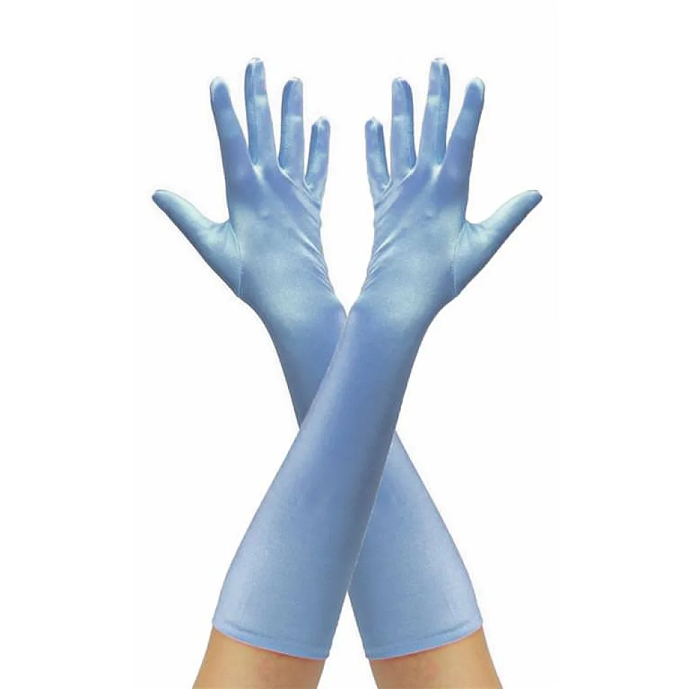 כפפות סאטן בצבע תכלת