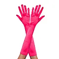 כפפות סאטן ורוד ניאון לתחפושת