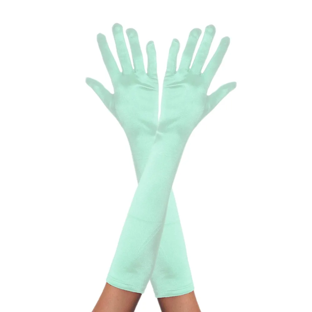 כפפות סאטן טורכיז פסטל