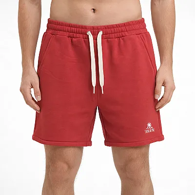 מכנסי טריינינג קצרים אדומים